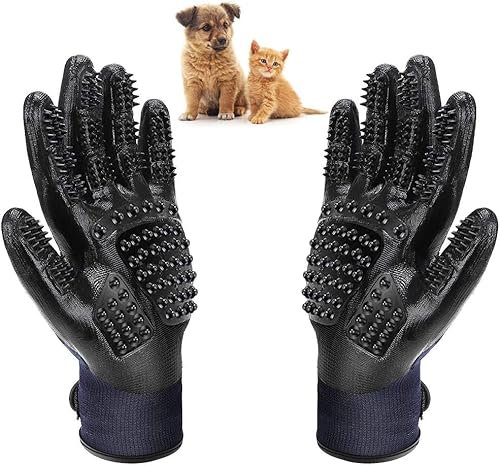 Windfromort Handschuh Tierhaarentfernung 2 Stück Dunkelblau – Entfernt Lose Haare Sanft, Mit Massageeffekt, Für Hunde, Katzen Und Pferde, Bequem Und Wiederverwendbar