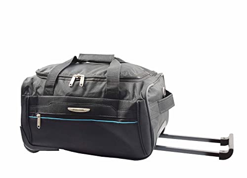 Overnight A405 - Bolsa de viaje con ruedas, tamaño mediano, equipaje de fin de semana, Black, Carry-on 24 inches, Bolsa de lona