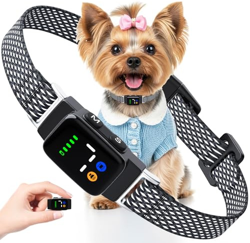 Feycig Anti Bark Collars for Dogs - No Shock Bark Collar for Small Dogs with 3 Adjustable Modes Beep & Vibration, 7 Sensitivity, Rechargeable Dog Barking Collar, IP67 Waterproof Bark Collar (Black)