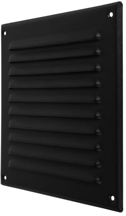 Repa Market 195 x 195 mm svart väggventilationsskydd med skärmnät – inomhus, utomhus soffventiler – externt ventilskydd – ventilationsgaller, luftventilationsskydd i metall, HVAC, torktumlare
