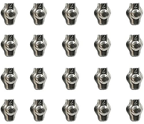 20 Piezas Clips de Cuerda de Alambre de Acero Inoxidable 304, Clip de Cuerda de Alambre, para Abrazaderas para Cable de Acero Galvanizado