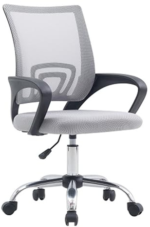 Home Heavenly® - Silla Escritorio Juvenil Nala, Silla Oficina giratoria y Regulable en Altura, en Tejido 3D. 100x52x56 cm. (Gris)