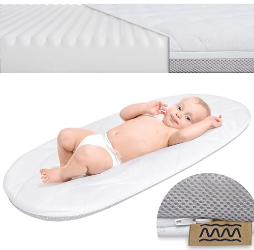 Kinderwagen Matratze 78x33 | Matratzenschutz 78x33 | Kinderwagenmatratzen | Matratze für Tragetaschen | Matratze für Wiegen - atmungsaktiv | Bezug mit Feuchtigkeitsschutz