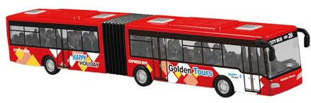 Qianly Modellbus Spielzeug Legierung Rückziehfunktion für Bildung Und Dekoration, Rot