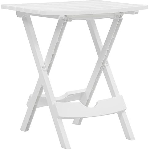 ShCuShan Tavolo da Giardino Pieghevole 45,5x38,5x50cm Bianco,Tavolo Pieghevole Rettangolare Multifunzione Con Piano E Struttura Richiudibile Salvaspazio, Per Arredo Esterno, Interno, Giardino, Terrazz