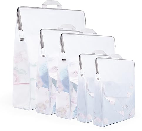 Quixotical 5 Piezas Bolsas para la Colada, Red de Lavandería para Lavadora 30 X 40/40 X 50/50 X 60cm, Bolsas de Lavandería para Prendas Delicadas, para Ropa interior, Sujetadores, Calcetines