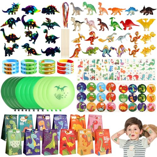 108 Stk Dino Party Mitgebsel Kindergeburtstag, Dino Geburtstag Mitgebsel, Dino Party Gastgeschenke Kindergeburtstag, Give Aways Kindergeburtstag Jungen Dinosaurier Party Kleine Geschenke für Kinder