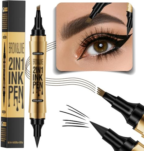 Matita Sopracciglia 3D Impermeabile Penna Liquida per Sopracciglia a Lunga Durata, Effetto Naturale e Preciso Crea Sopracciglia Dall'aspetto Naturale (Marrone Scuro)