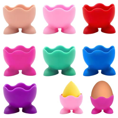7 Pcs Egg Cups, Boiled Egg Holder Kitchen Funny Egg Cups Egg Cups Colorful for Restaurants Cafes Kitchen and Other Places Cute and Multifunctional Boiled Egg Holder