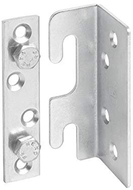 4x Bettbeschlag Set – Hochwertige Bettverbinder & Metallverbinder | Robuste Haken & Platten aus verzinktem Stahl
