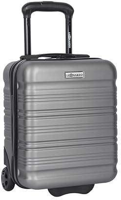 Leonardo® Handgepäck Koffer Mini | 14-Zoll Hartschalenkoffer mit Doppelrollen | 25 Liter Trolley mit Zahlenschloss | Leichtes ABS-Material | Reisekoffer | Handkoffer | 20x30x40 cm | Grau