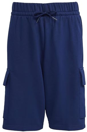 adidas Mixte Enfant Essentials Cargo Shorts, Dark Blue/White, 15-16 Years