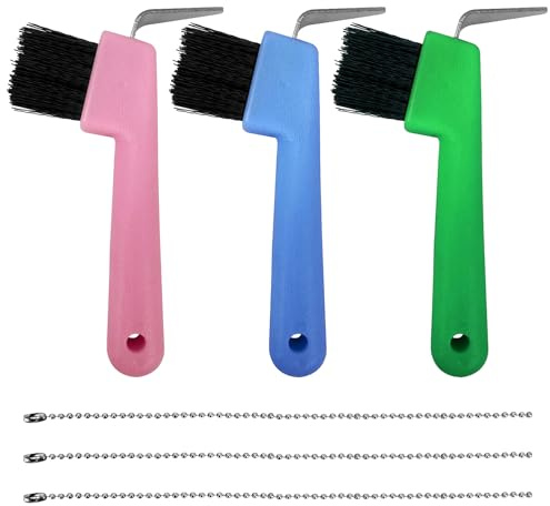 3 Stück Hufauskratzer für Pferde,Hufkratzer Pferdekopf Hufauskratzer mit Bürste 2 in 1 Hufauskratzer Pferdepflege Zubehör Hufkratzer Pferd Grooming Tools für Saubere Hufe zur Hufpflege