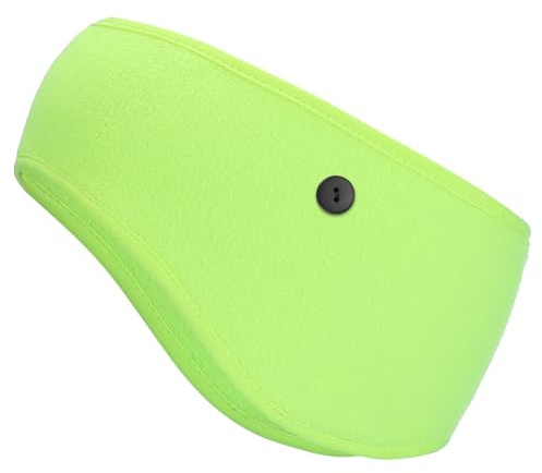 PATIKIL Öronvärmare pannband, polarfleece öronvärmare vinter stretchig löpning svettband utomhus nödvändighet med knappar för jogging promenader skidåkning cykling, grön