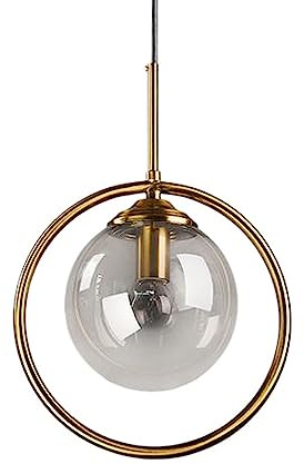 Lámpara Colgante de Cristal Minimalista nórdica, Base E14, lámpara de Techo de un Solo Cabezal, luminaria empotrada, Ideal para Dormitorio, balcón, Sala de Estar, lámpara Colgante Decorativa.