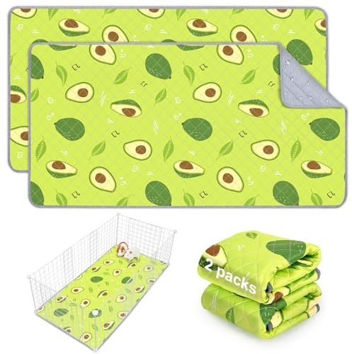 Hedgeink 2er Set Alfombrillas para Jaula de Cobayas – Reutilizables, Absorbentes y Resistentes al Agua para Conejos, Hamsters, Hurones y Ardillas