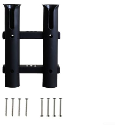 Support de canne à pêche avec 2 tubes pour bateau, yacht, kayak, rangement et organisation de bâtons de pêche et accessoires (noir)