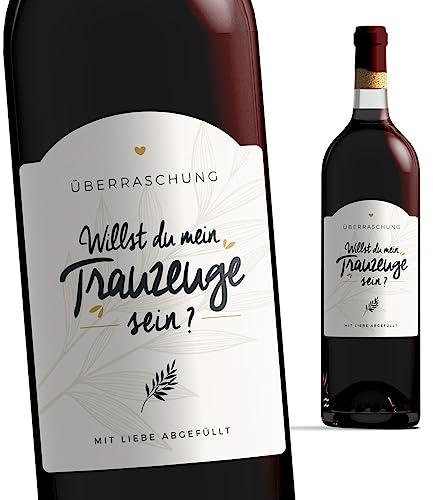 Manahia Flaschenetikett Trauzeuge - Willst du mein Trauzeuge sein ? Hochzeit - Hochzeitskarte - Trauzeuge fragen - Geschenke für Trauzeuge - Weinetikett - Hochzeitsankündigung