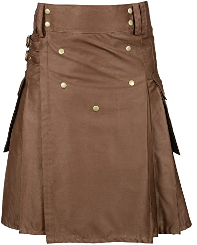 Nouveaux Kilts Utilitaires Modernes pour Hommes - Kilt, marron chocolat, 38