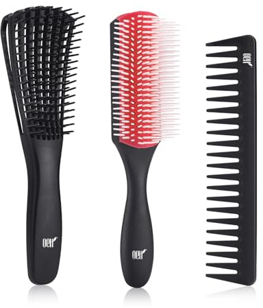 OEH Hair Brush, Detangling Brush for Women and Men Curly Hair, No Pull Hair Brush Long Straight Thick Curly Hair Styling (Deep Red)