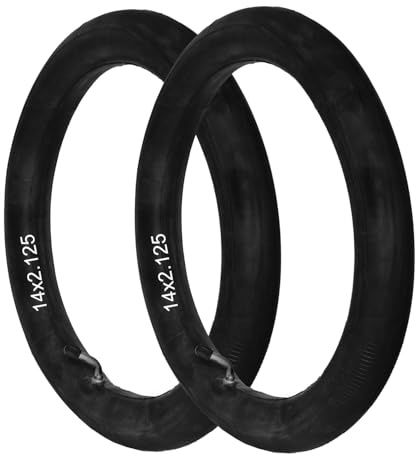 M365Lyon - Camera d'aria 14x2.125 14 Pollici Valvola ad angolo per Draisienne, Bicicletta pieghevole, Passeggino, Bicicletta per bambini Compatibile 14 Pollici Balance Bike (2 Tubi)