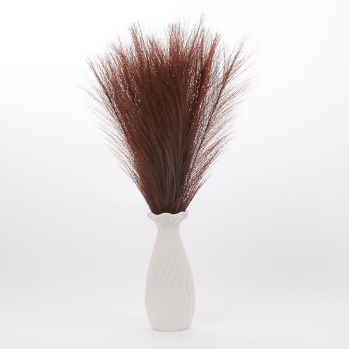 Uxney Herbe de la Pampa,Herbe de la Pampa Artificielle 55cm - Décoration en Fleurs séchées pour intérieur (Café foncé，20 pièces)