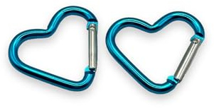 Heavy Duty Heart Shaped Aluminum Alloy Carabiner Keychain Clip - Spring Snap Hook Holder, Rustproof - Blue