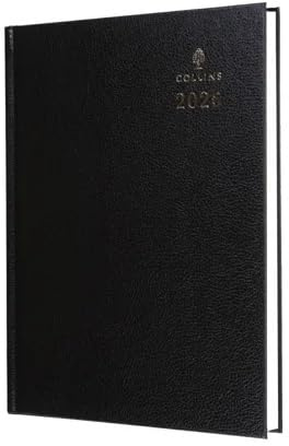 Collins - Scrivania - Calendario 12 mesi Agenda Anno (2027 Early Editon), Agenda giornaliera, copertina rigida A4 - Nero (44E.99-27)