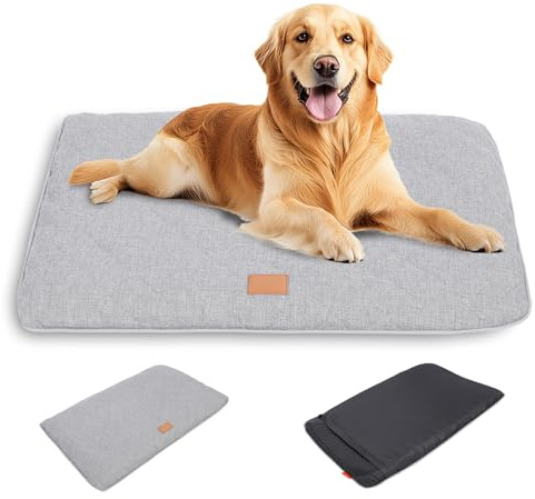 Hundematte, rutschfest Hundebett Waschbar, Hundebett Outdoor Mit Abnehmbarem Bezug Für Kleine, Mittlere Und Große Hunde, Warm Im Winter Und Kühl Im Sommer(105 x 68 x 4,5 cm)