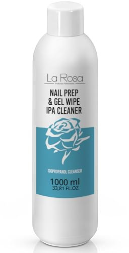 LaRosa Nagelrengöring 1000ml - Isopropanol IPA Avfettare för Naglar - Förberedelse för Nagellack, Gel, Hybrider och Penslar - NAIL PREP & GEL WIPE - Cleaner för Gelnaglar