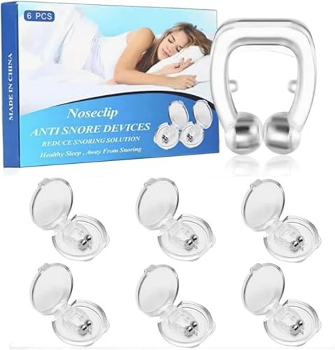 Anti Snoring Devices, 6 PCS Magnetic Anti Snore Clip Nasal Dilators, Snore Stopper Snoring Relief Reusable for Men/Women Removal of Noise While Sleeping