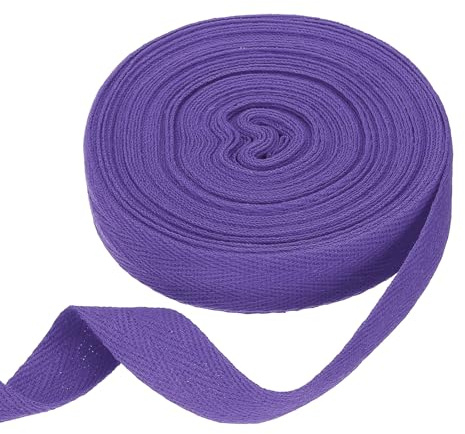 QUARKZMAN Nastro in Twill di Cotone 20mm x 10 Metri Nastro A Spina di Pesce Fascia in Twill Nastro A Bordo Obliquo per DIY Cucito Regali Imballaggio Viola Scuro