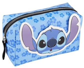 mybagstory | Disney Stitch necessär för barn | stor kapacitet och multianvändning | skola pennfodral i PU-läder vattentät pojke och flicka från 3 år | blå