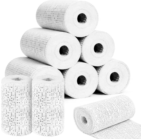 SPOKKI 8 x Plaster of Paris Bandage, 7.5cm x 2.7m Plaster Bandages Rolls Cast, Skin Friendly Plaster Gauze Bandage for Modelling, Art & Craft Projects, Scenery, Mask Moulds