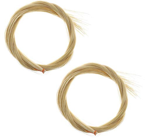 YINETTECH Lot de 2 archets de violon en crin de cheval Couleur naturelle non blanchies Longueur 73 cm Pour violon 4/4