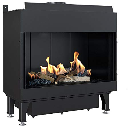 Kratki - Inserto per camino Leo 70, dimensioni: 81,60 x 75,60 x 37,50, peso 90 kg, combustibile: gas naturale o GPL, potenza termica nominale 7,3 kW, telecomando, classe di efficienza energetica A