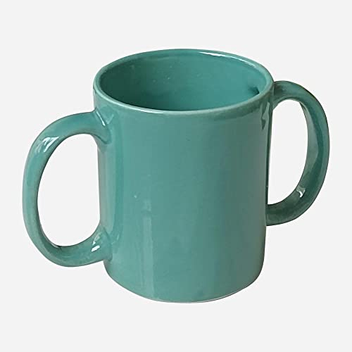 AncientImpex Tasse en céramique à double poignée pour un maintien sûr | Tasses en céramique à double poignée sans BPA pour aider les tremblements | 350 ml – Couleur noire