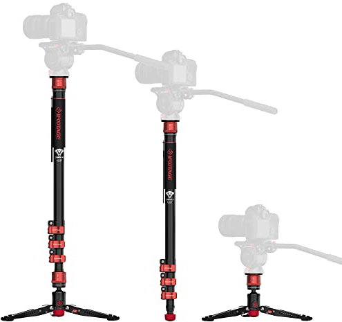 IFOOTAGE Cobra 3 A180F Kamera-Einbeinstativ aus Aluminium,3-in-1 Teleskop-Video-Einbeinstativ, Professionelles Fotografie Einbeinstativ, Geeignet für Spiegelreflexkameras und Camcorder(180cm)