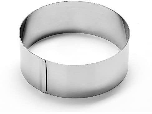 Forgast Anello Torta Rotondo Ø 12 cm, Coppapasta, Anello da Forno in Acciaio Inox di Alta qualità, Stampo per Dolci, Dessert, Crostate, Mousse, Pasticceria, Altezza 4,5 cm