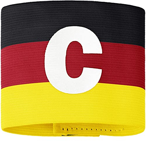 JAKO Unisex Kapitänsbinde, Schwarz/Rot/Gelb, L-XL