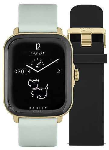 Radley Series 20 Smart Calling Watch with interchangeable Black Silicone and Eucalyptus Leather Straps RYS20-2126-SET