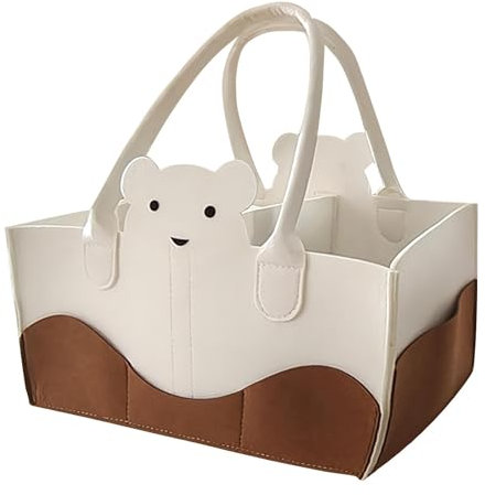 Organizador de pañales para bebé, organizador multifuncional para pañales, almacenamiento de fieltro para bebé, bolsa de almacenamiento de pañales de fieltro para coche, dormitorio, cambiador y viajes