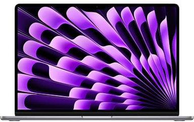 Apple Portable MacBook Air 15 Pouces avec Puce M3 : écran Liquid Retina 15,3 Pouces, 16 Go de mémoire unifiée, 256 Go de Stockage SSD, Clavier rétroéclairé, caméra FaceTime HD 1080p. Gris sidéral