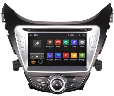 JINFOLI 8'' Android 9.0 Octa Core WiFi Lettore DVD for auto Radio Stereo GPS Navi Unità principale, for Hyundai, for Elantra, MD 2011-2013 Navigazione GPS Impianto audio stereo per auto(Android 9.0 PX