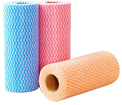 Lingettes de nettoyage jetables, lavettes, réutilisables, chiffons de nettoyage pratiques, séchage rapide, 50 pièces/rouleau