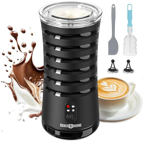 PARIS RHÔNE Montalatte elettrico, montalatte 4 in 1, adatto per schiuma di latte calda e fredda, latte caldo, 240 ml, a induzione, nero