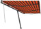 vidaXL Standmarkise Einziehbar Handbetrieben Markise Sonnenmarkise Balkonmarkise Sonnenschutz Gelenkarmmarkise Terrasse Garten 600x300cm Orange Braun