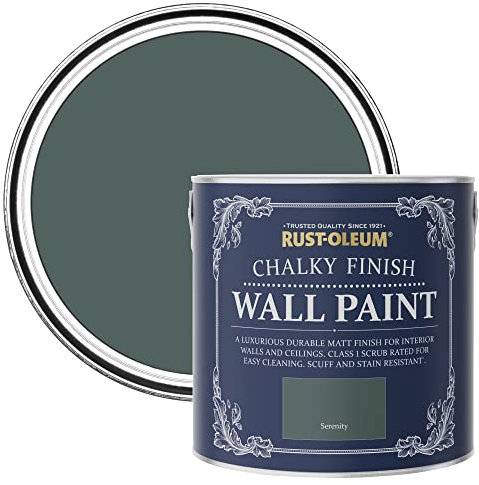 Rust-Oleum Green Wall and Ceiling Paint in a Chalky Matt Finish - Serenity 2.5L