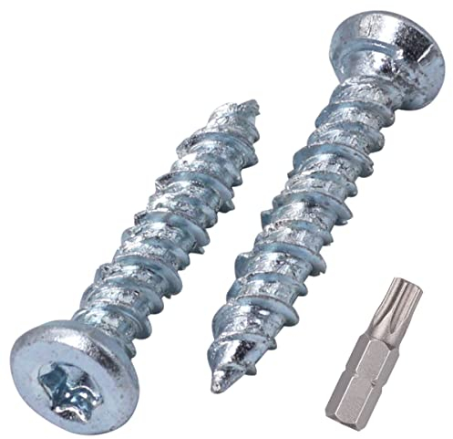 SKIR'CO (240 piezas) Tornillos de hormigón chapados en zinc de 7,5 x 42 mm, cabeza avellanada, tornillos de mampostería