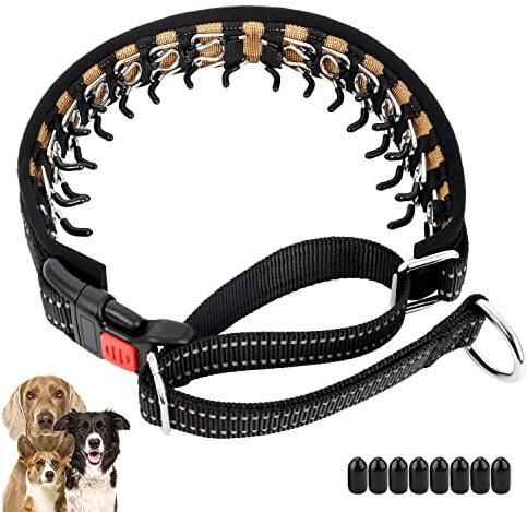Mayerzon Martingale Collar for Dogs, No Pull Dog Collar with Reflective Strip for Small Medium Large Dogs, Anti Pulling Dog Collar with Buckle for Walking Training, Safe for Night Walk(Black, L)